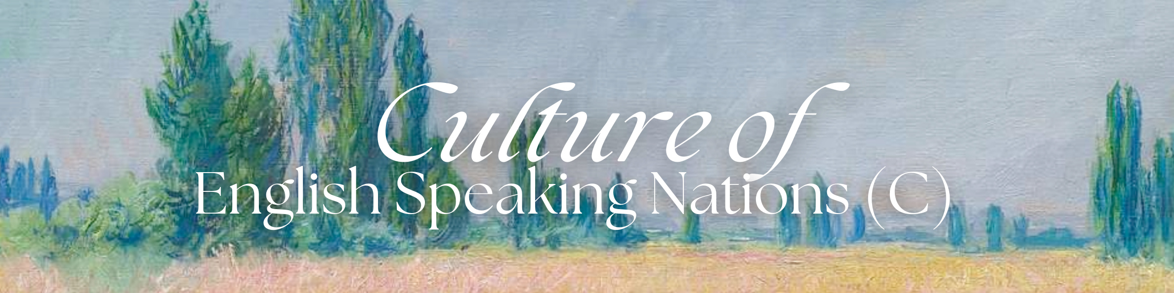 Culture of English Speaking Nations C (SING I/2025/2026)