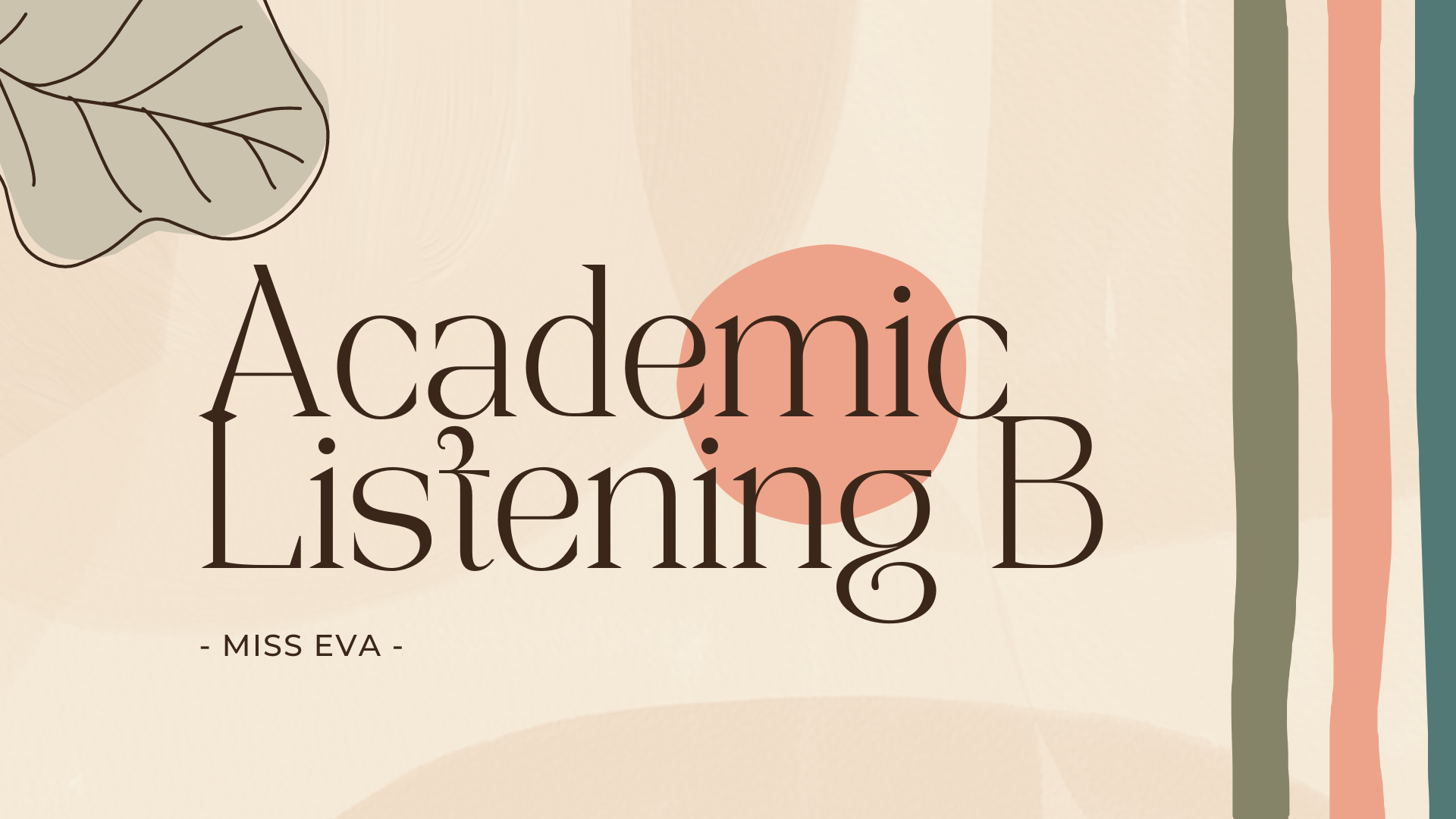 Academic Listening  B (EC II/2021/2022)